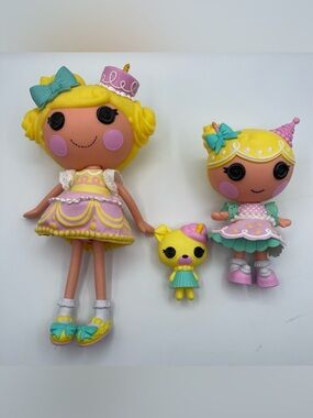 Lalaloopsy Birthday Celebration Doll 12” & 7” Candle Wishes Slice O Cake W Pet